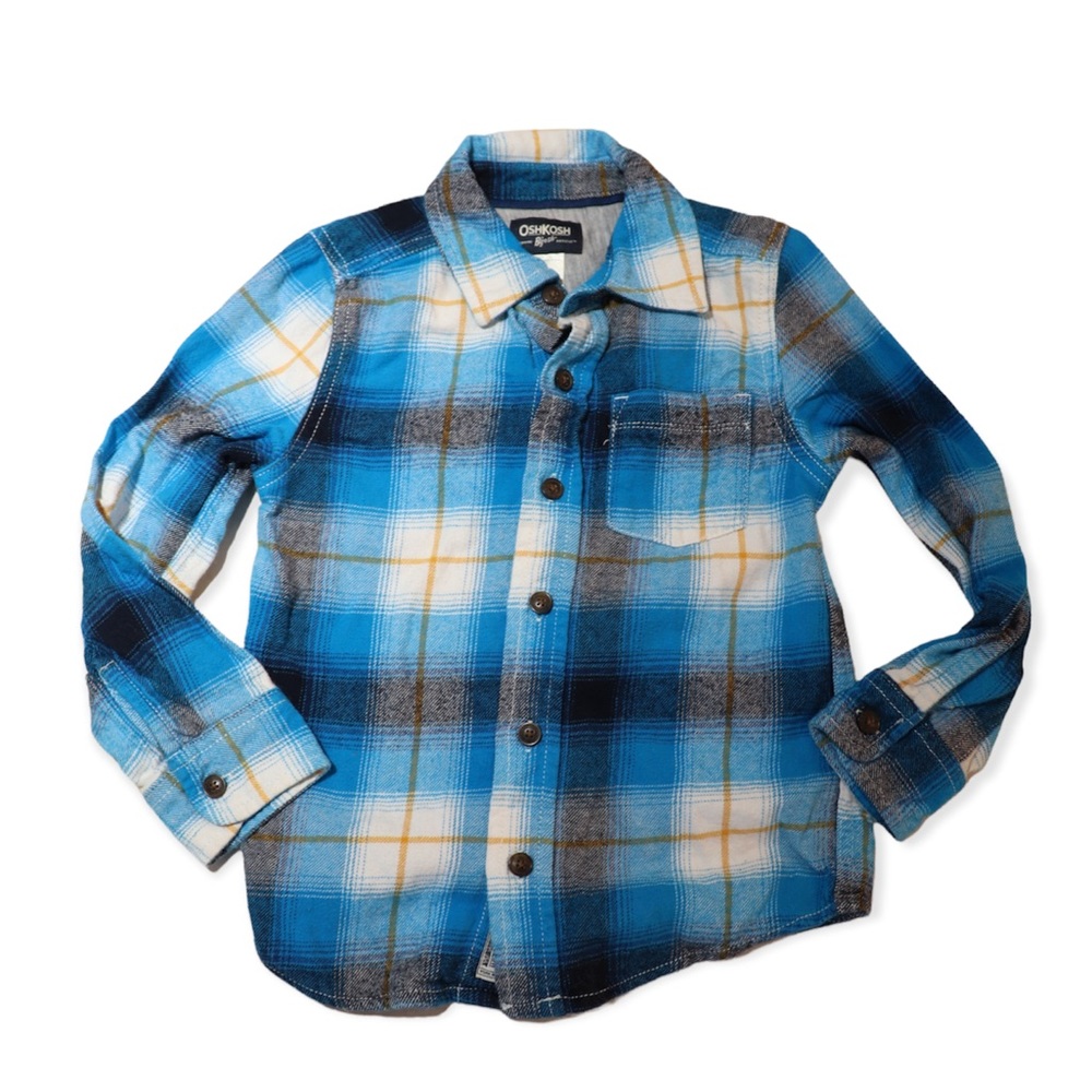 OshKosh Blue Button down Plaid Shirt